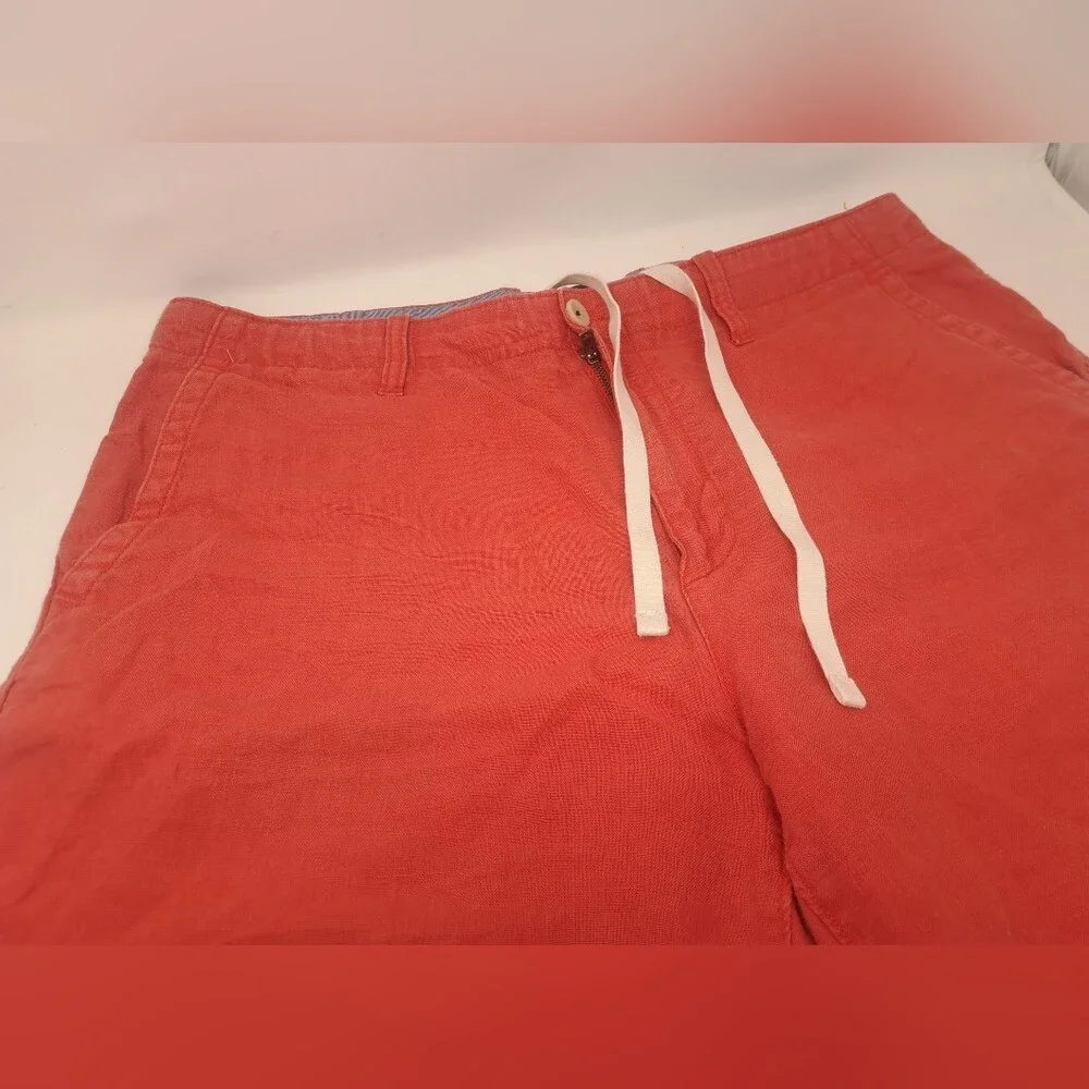 Banana Republic Men's Shorts 100% Linen Orange Drawstring HQ Size 36 Actual 38